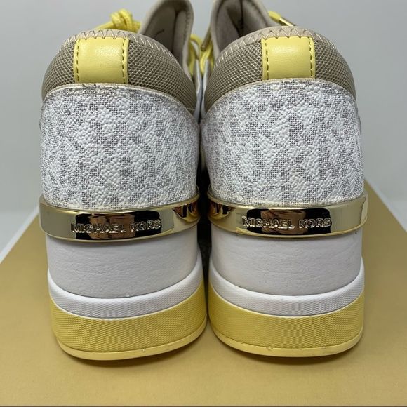 Michael Kors White and Gold Women's Sneakers - Picture 7 of 12